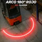 FARO DE ADVERTENCIA PEATONAL PARA MONTACARGAS ARCO 180° ROJO EW2031R ECCO