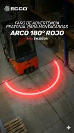 FARO DE ADVERTENCIA PEATONAL PARA MONTACARGAS ARCO 180° ROJO EW2031R ECCO